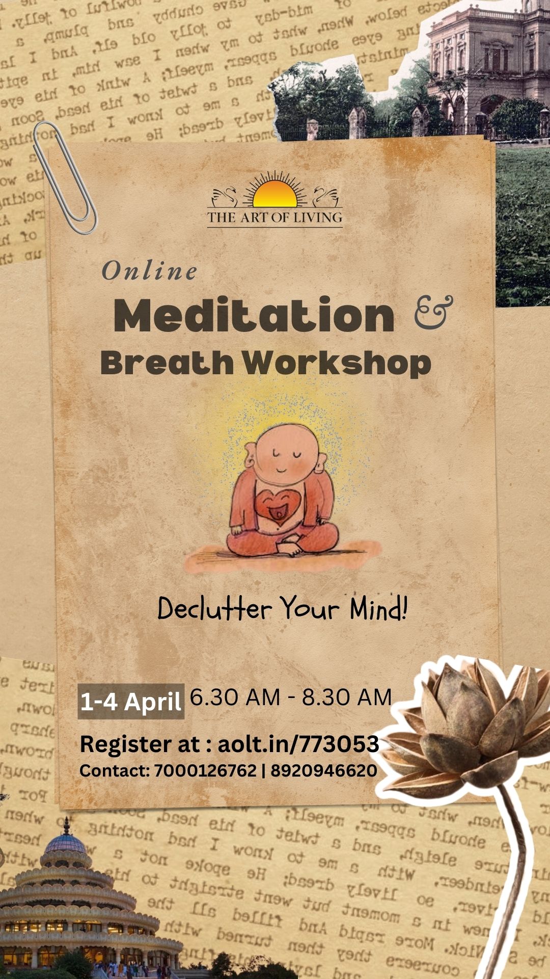 Online meditation and breath workshop